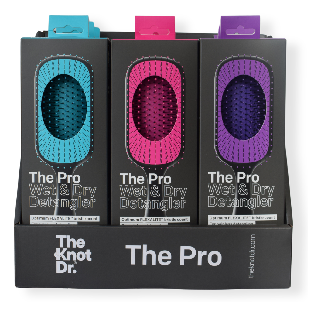 The Knot Dr. Pro Box 9 haarborstels met display (3kleuren)