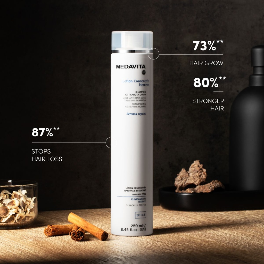Medavita Lotion Concentrée Homme Male Anti-Hair loss Treating Shampoo 